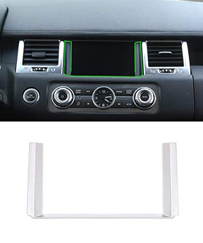 Car Interior GPS Navigation Panel Decoration Frame Trim 1pc For Land Rover Range Rover Sport 2010-2013 (Silver)
