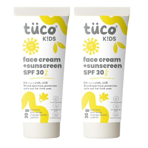 Image of TuCo All Skin Kids 2 In 1 Face Cream + Sunscreen Spf 30 With Saffron Oil | Uva /Uvb Pa++++ | Broad Spectrumv | Benzophenone- 3, Avobenzone Free | 50Gm-Pack Of 2 |