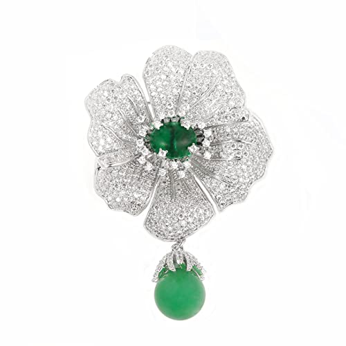 Ailonmei Floral Series Elegant Brooch Pins For Woman Fashion Jewelry, Large Vintage Costume Broches Christmas Gift (Camellia, Silver) #TOP9