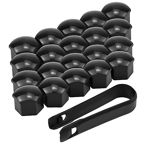 Tapas negras para tornillos para protección contra polvo para automóvil y bicicleta con diseño hexagonal duradero miniatura 3