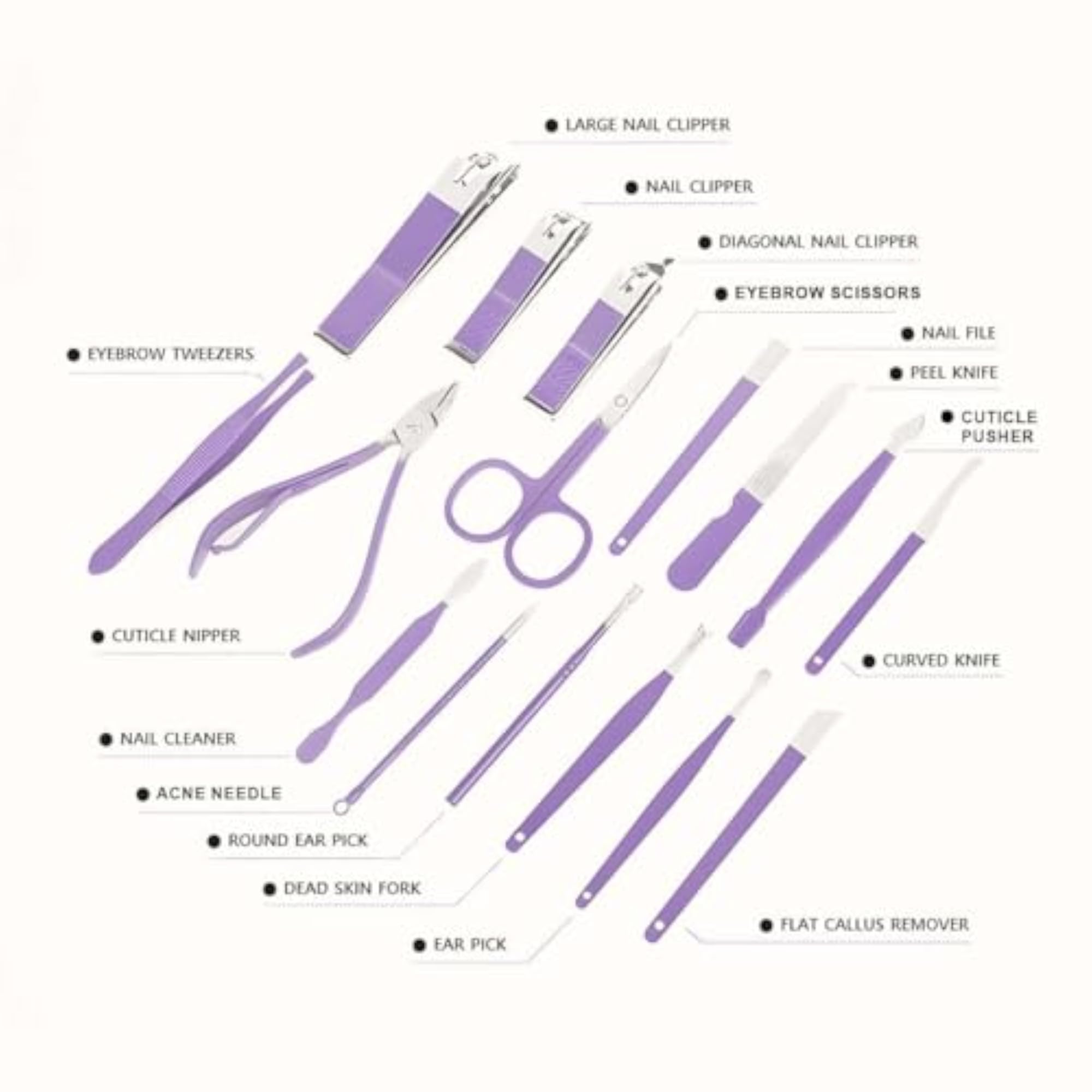 16 in 1 Professional Manicure Pedicure Kit for Men & Women