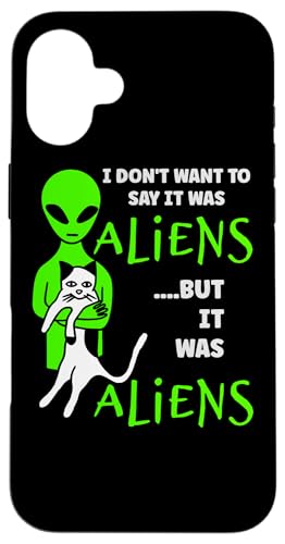 Extraterrestre OVNI Gato Extraterrestre Secuestro Alienígena Creyentes Espacio Carcasa para iPhone 16 Plus