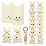 Wiederverwendbare Osternest Taschen: 12 Stück (6 blau, 6 rosa) aus strapazierfähigem Jute-Material, ideal zum Befüllen mit Eiern, Süßigkeiten oder kleinen Geschenken für Ostern.