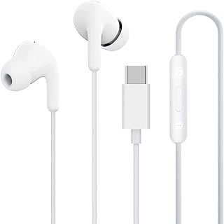 Xiaomi-Compatible Type-C in-Ear Earphones – HD Microphone, 12.4mm Drivers, IP54 Water Resistance – White Price In India