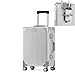 Quivora‌ 20 Inch Luggage with Cup Holder, 100% All Aluminum Suitcase, Zipperless Aluminum Luggage with TSA Locks, Cup Holder(Silver,20 inch)