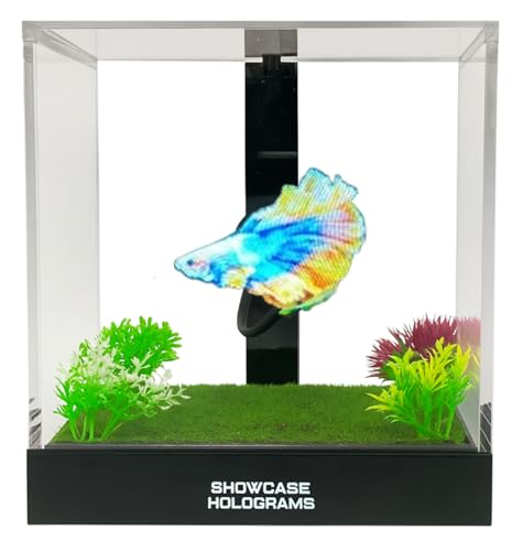 Showcase Holograms - Hologram Fish Tank | Holographic Aquarium with Moving Fish | Plug & Play, Lightweight & Durable | Perfect for Home, Office, Business or Gifts