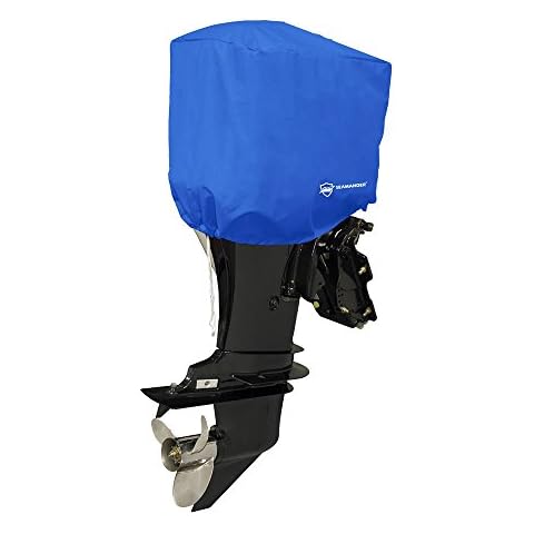 Seamander Waterproof Boat Outboard Motor Hood Cover 10-200 HP Engines Cover (Pacific Blue, Fits up to 200 hp) Cover