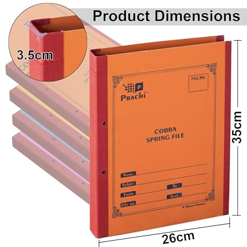 Image of TULMAN Spring Files File A4 Size Paper Cobra File Document Holder Certificates Holder-35 x 26 x 3.5 cm -Color May Vary - Pack of 6