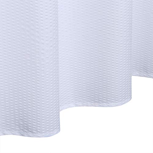 Caromio Soft Microfiber Fabric Shower Curtain Or Liner For Bathroom, Decorative Embossed Pattern, Water Repellent, White, 72X78 Inches #TOP6