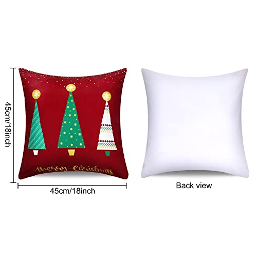 Boao 6 Pieces Christmas Pillow Cover Merry Christmas Throw Cushion Covers Tree Reindeer Star Pillow Case For Party Home Decoration (18 X 18 Inch) #TOP2