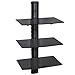 TecTake Soporte de pared para reproductores de DVD y receptores - varios modelos - (3 estantería Negro | 401103)