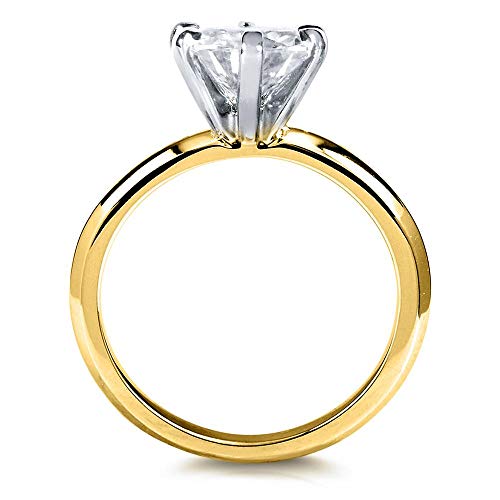 Kobelli Classic Solitaire Round Brilliant Moissanite Engagement Ring 2 Carats 14k Yellow Gold3