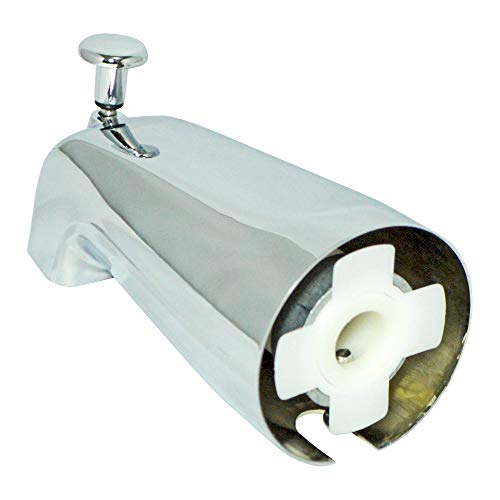 Bathtub And Shower Spout With Front Diverter For 1/2 Inch Copper Pipe, Faucet With Adjustable Slide Connector For 1/2 Inch Copper Pipe Nipple, 5-1/4 Inch Length, Polished Chrome #TOP4