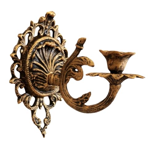Candelabro de pared de hierro fundido aristocrático para vela elegante 2