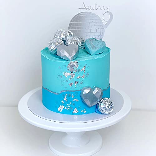 45 Pcs 0.79 Inch 0.98 Inch 1.18 Inch 1.57 Inch 1.97 Inch 2.36 Inch Disco Ball Cake Decoration Ornaments Reflective Mirror Ball Cake Decoration 70S Disco Themed Party Christmas Tree Decoration #TOP6