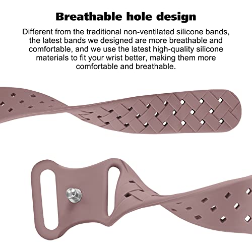 Image of Silicone Braided Weave Bands Compatible with Apple Watch 38mm 40mm 41mm 42mm 44mm 46mm 45mm 49mm, Replacement Sport Breathable Strap for iWatch Series 11 /10 /9 /8 /7 /6 /5 /4 /3 /2 /1 Ultra SE, Smoke Violet