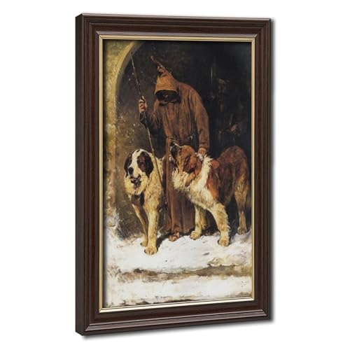 Toile To The Rescue John Emms Moine Saint-Bernard decoration murale salon tableau suspendu 61x91