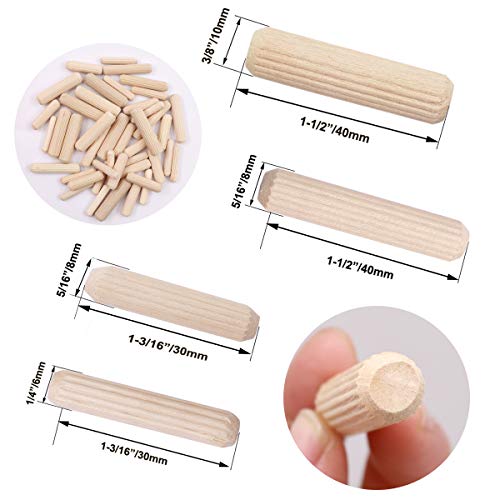 Smseace 400PCS Scanalatura dritta Perni di legno