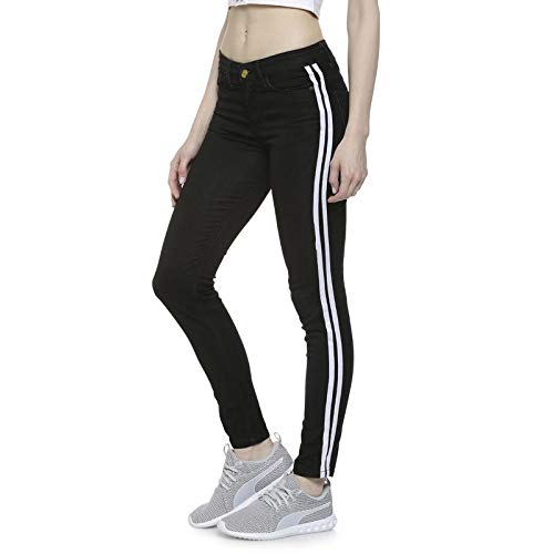 Campus Sutra Women's Skinny-Fit Denim Jeans for Casual Wear | Dark-Wash | Regular Fit | Button Closure | Cotton Denim Jeans Crafted with Comfort Fit for Everyday Wear in blue