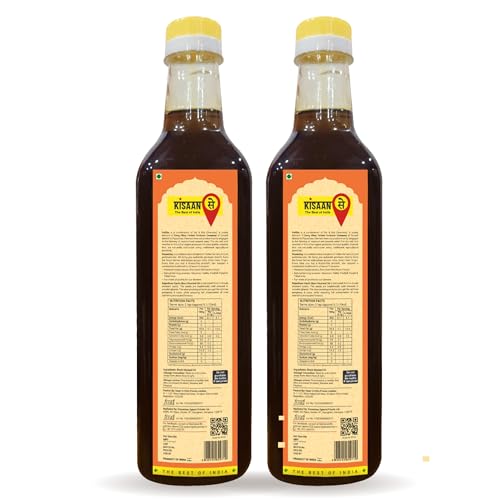 Image of KISAANSAY Pure Cold Pressed Black Mustard Oil 2L|Unrefined,Non-Hydrogenated|A1 Grade Black Mustard Seeds|Kolhu /Kacchi Ghani /Checku|Good For Heart health (2L)