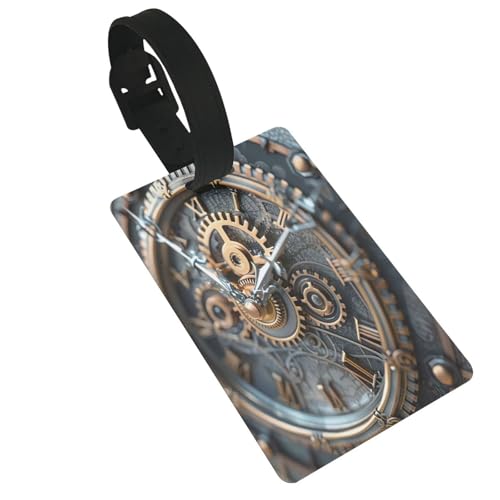 Etiquetas de equipaje ligeras con impresión de reloj, accesorios de viaje bonitos y únicos, correa desmontable
