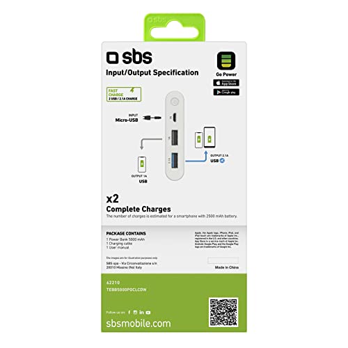SBS Power Bank Pocket Caricabatterie Portatile a