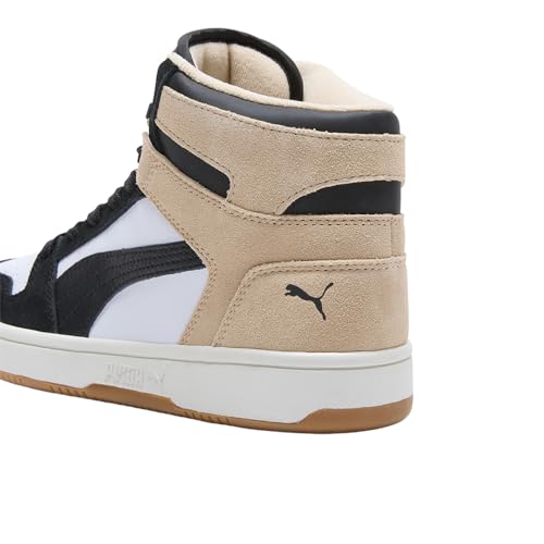 Image of PUMA Womens Rebound Layup Mid Shoes Puma White /Puma Black /Cashew 6.5 Medium