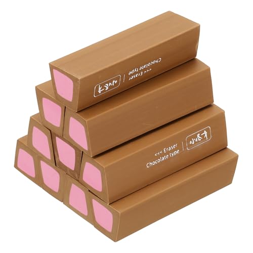 Gommes rectangulaires PATIKIL effaçage précis sans abîmer le papier lot de 10 marron rose
