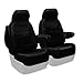 Coverking Custom Fit Front 50/50 Bucket Seat Cover for Select Chevrolet Models - Premium Leatherette Solid (Black)