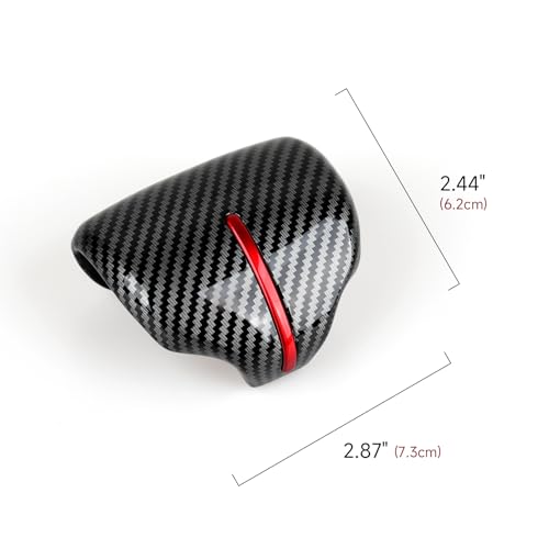Image of Car Gear Shift Knob Cover Decals for 2017 2018 2019 2020 2021 2022 Honda CR-V Accessories CRV ABS Carbon Fiber Stickers, Black Red
