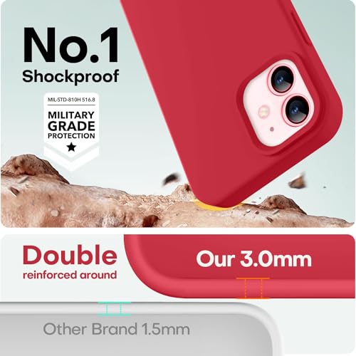 Image of LOVE 3000 Designed for iPhone 12 Case /iPhone 12 Pro Case, Premium Silicone with [Soft Anti-Scratch Microfiber Lining] Shockproof Protective Phone Case for Men Women Girls 6.1 inch, Red