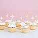 Keaziu 30PCS Star Cupcake Toppers Little Star Twinkle Star Cupcake Picks Engagement Bridal Baby Shower Wedding Birthday Party Cake Decorations Supplies Sliver