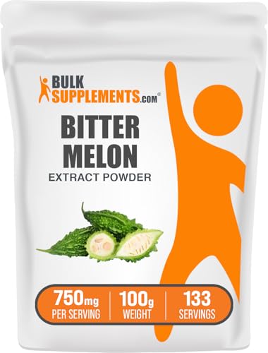 Image of BulkSupplements.com Bitter Melon Extract Powder - Bitter Melon Supplement, Bitter Gourd Extract - Herbal Supplement, Gluten Free, 750mg per Serving, 100g (3.5 oz) (Pack of 1)