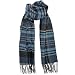 Love Lakeside-Men's Cashmere Feel Winter Plaid Scarf Herringbone Grey with Black Fringe