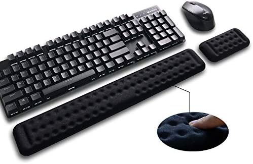 Mountain Victor Keyboard Wrist Rest & Mouse Wrist Support Set - 17.3 Inch Memory Foam Gaming Wrist Cushion for Office, Computer, Laptop & Mac Typing - Ergonomic Wrist Pad for RSI & Carpal Tunnel Black