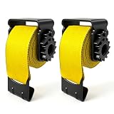 SENKEYFE Standard Profile Sliding Trailer Winch, 5500LBS Solid Steel Flatbed Trailer Cargo Winch for C Track, Included 2 Pack 4" x 30' Winch Straps w/Flat Hooks, 4" Standard Sliding Tie Down Winch