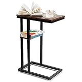 HXXUYY Mesa auxiliar en forma de C, silla