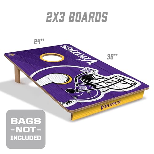 YouTheFan NFL Minnesota Vikings 2’ x 3’ Wood Cornhole Game by YouTheFan - Image 2