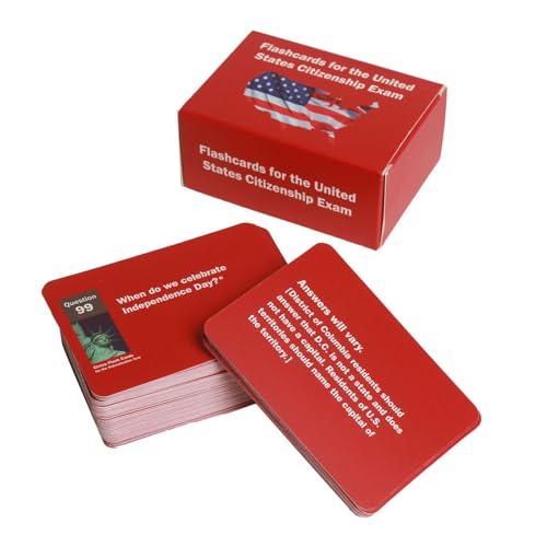 US Citizenship Flash Cards 2025, US Citizenship Test Study Guide 2025, 1 Set of Naturalization Test Study American Civics 100 USCIS Questions and Answers Flashcards The United States Citizenship Exam