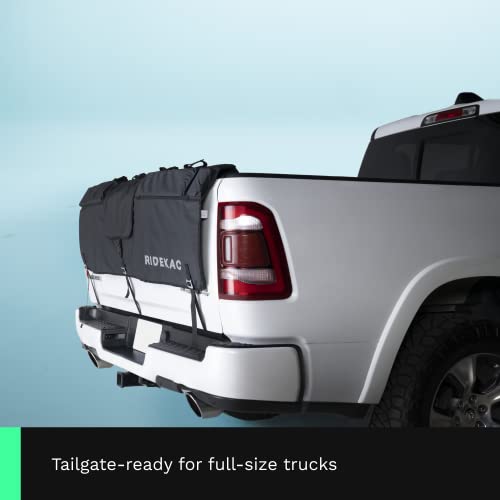 Ride KAC Bike Tailgate Pad for Trucks with 2 Storage Pockets for Tools and Gear, Carry Mountain, Road, Or Gravel Bikes, 62\" - Up to 6 Bike Capacity