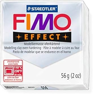 STAEDTLER FIMO Effect Translucent (014) FIMO Effect Polymer Modelling Moulding Clay Block Oven Bake Colour 56g (Pack of 1)