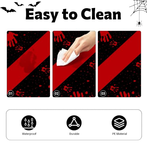Image of Childom 3 Pack Halloween Tablecloth Rectangle Table,Halloween Decorations | 54 inch x 108 inch Disposable Plastic Tablecloths,Plastic Table Cover for Halloween Party Decorations,Halloween Party Supplies Favors