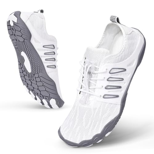 Hike Barefoot Water Shoes for Women Men, Quick-Dry Aqua Footwear Breathable Non-Slip Wide Toe Shoe for Beach Swim River Pool Lake Hiking Kayaking Surfing