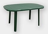Mesa de jardín en resina ovalado color verde 135 x 85 cm