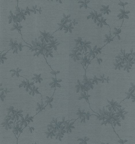Papier peint floral bleu Brewster dans la chambre parentale pour une ambiance cosy