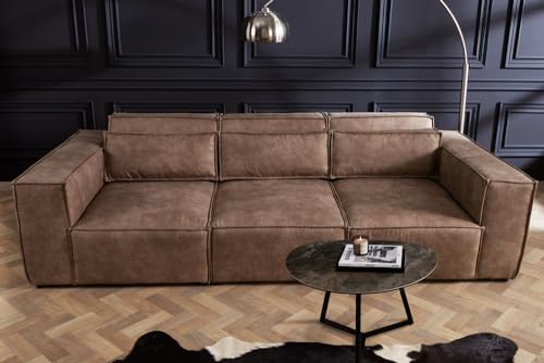 Riess Ambiente Design 3-Sitzer Sofa Bossa NOVA - 260cm - antik Taupe - Microfaser inklusive Kissen 3er Sofa Couch XXL-Sofa XXL-Couch Rundum-Bezug Polsterung – Bild 5