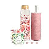 waterdrop® Starter Set Glass mit 1x Glass Bottle + 18 Microdrinks zum Auflösen in 6 fruchtigen Sorten – Probierpaket mit 600ml Glasflasche Kohlensäure geeignet + Getränkepulver zuckerfrei