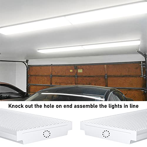 ANTLUX 72W LED Wraparound Light 4FT LED Office Lights Ceiling, 8600 Lumens, 4000K Neutral White, 4 Foot Flush Mount Wrap Lighting Fixture for Garage Workshop, Fluorescent Light Replacement, 2 Pack