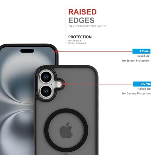 Image of for iPhone Case 16, [Anti-Yellowing Technology] [Military Grade Drop Protection] Shockproof Slim Hybrid Phone Case for iPhone 16 - Carbon Black