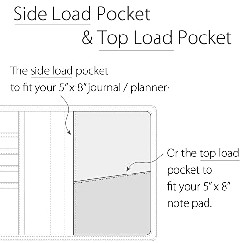 Diodrio Journal Notebook Cover For Travel 5.5 X 8.25 A5 Moleskine Leuchtturm 1917 Journal Notebook Planner Sketchbook Legal Pad, Refillable, Water Resistant, Elastic Band, Inner Pockets, Black #TOP3
